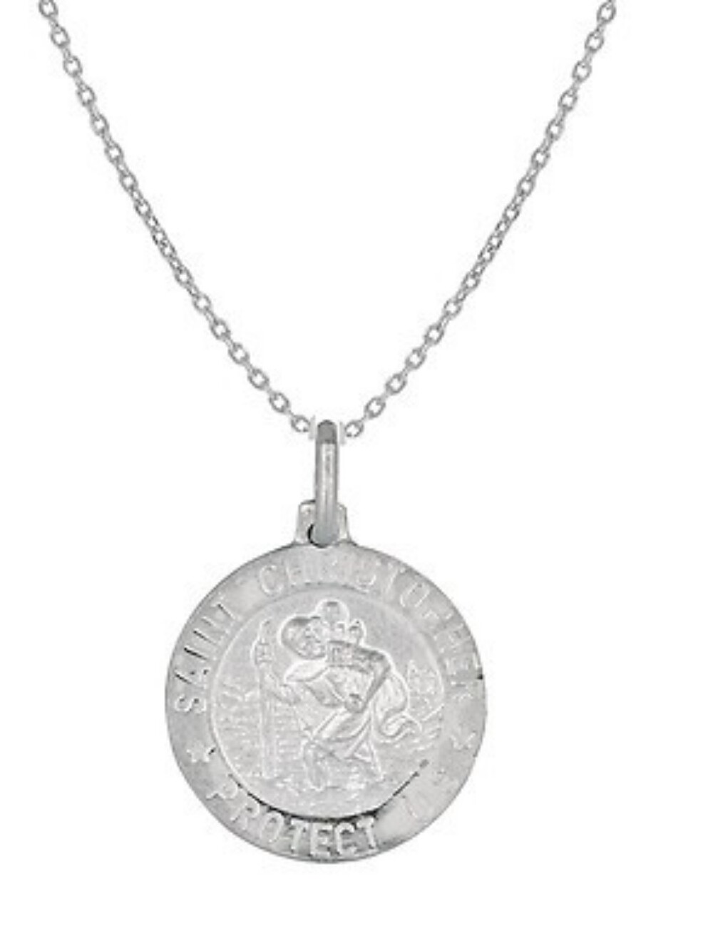 Vintage 925 Sterling Silver St. Christopher Medallion Boho Italian Necklace